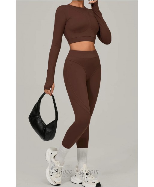 Бесшовный женский фитнес комплект Crop Top + Leggings model 165